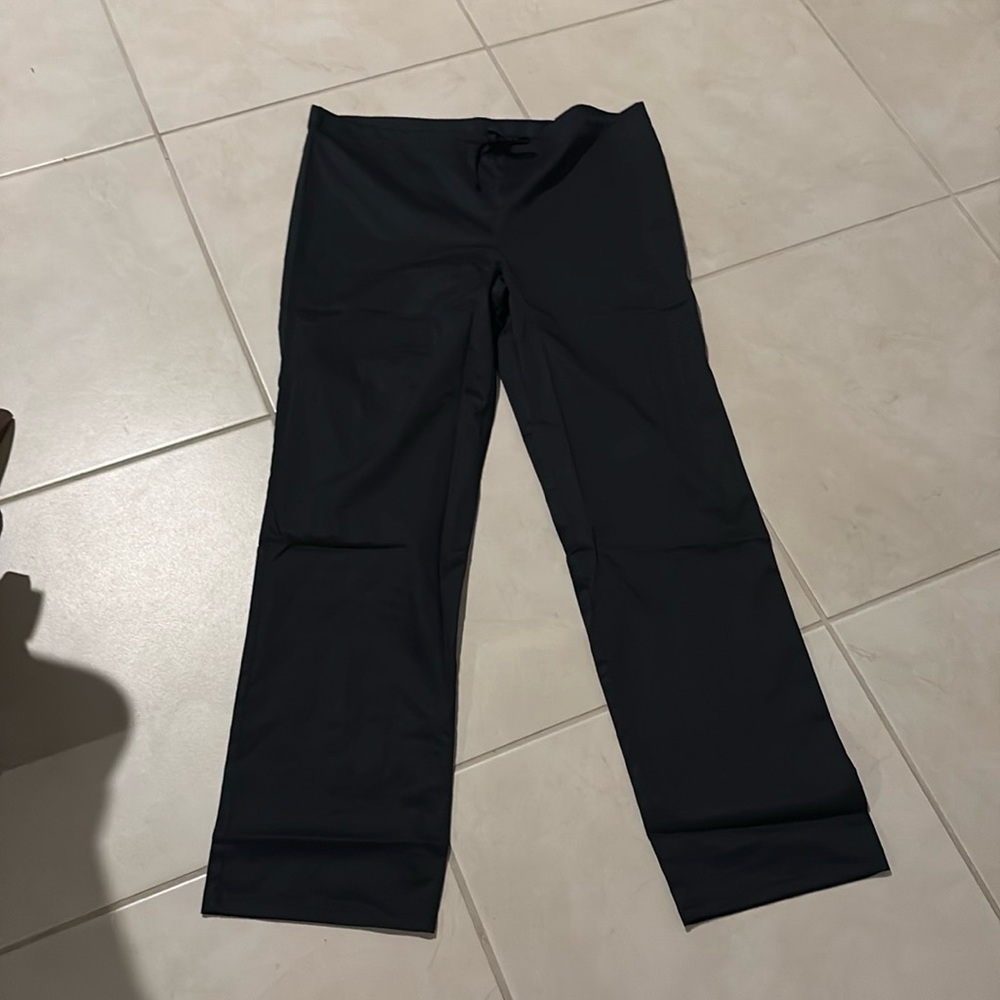 NEW black scrub pants XL drawstring nursing 973